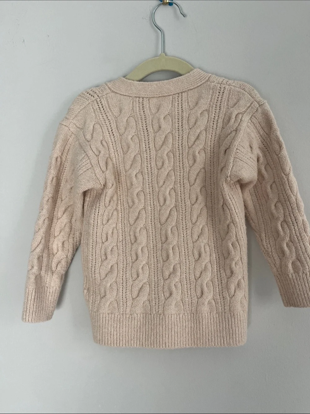 Crewcuts J.Crew Girls Beige Cable Knit Cardigan Sweater XXS 2-3T Preppy Classic